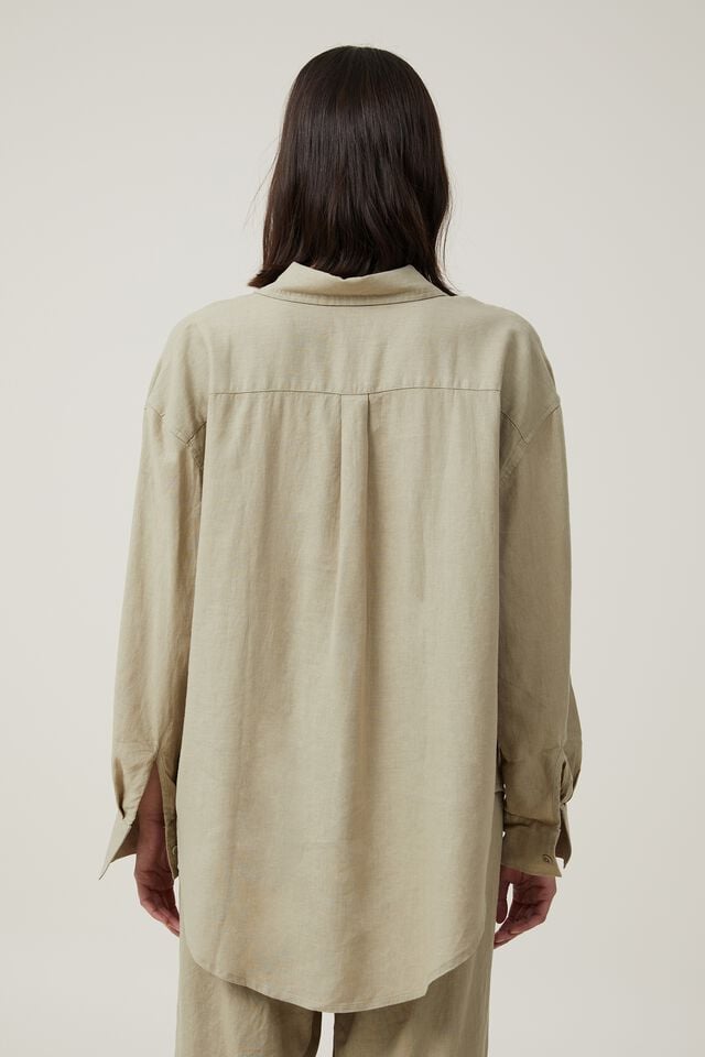 Cotton On Haven Long Sleeve Shirt Desert Sage