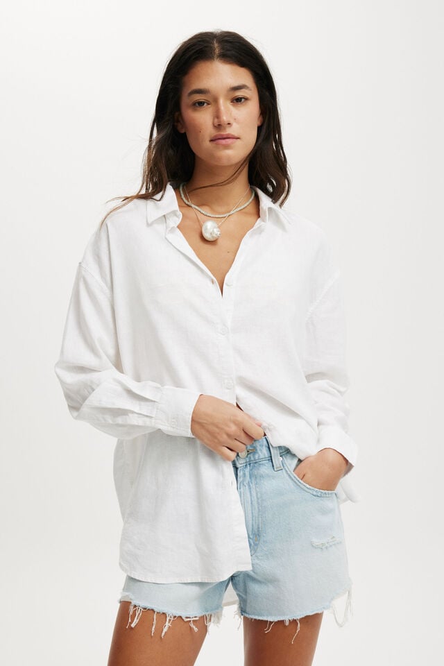 cotton on Haven Long Sleeve Shirt white