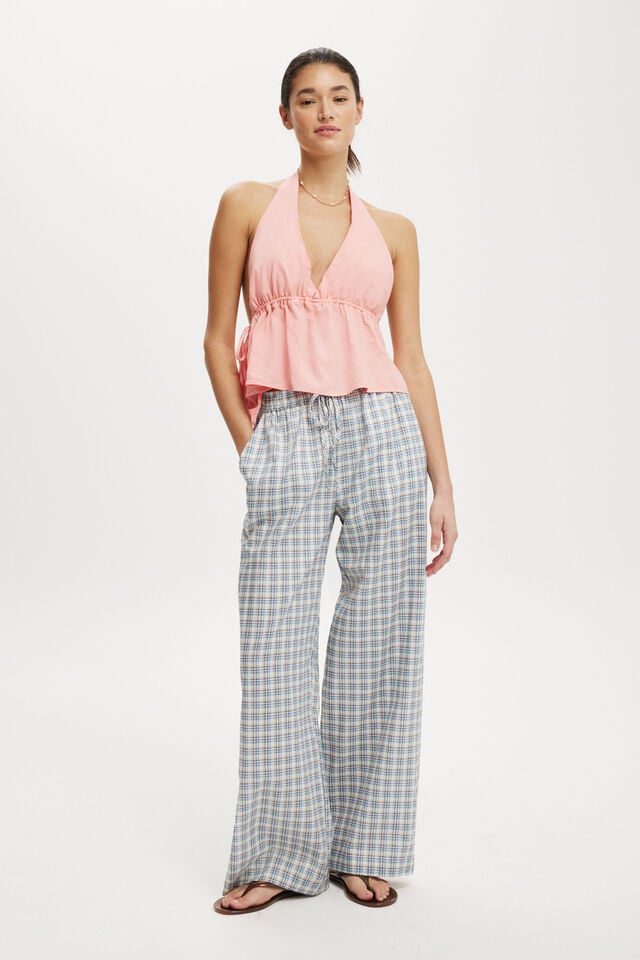 Cotton On Haven Tie Side Halter Top Sunset Apricot