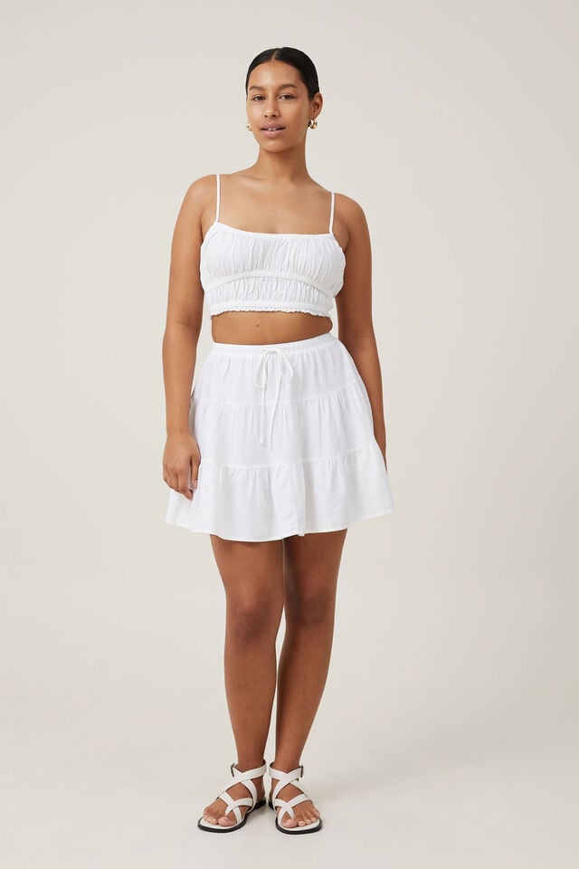 Cotton On Haven Tiered Mini Skirt White