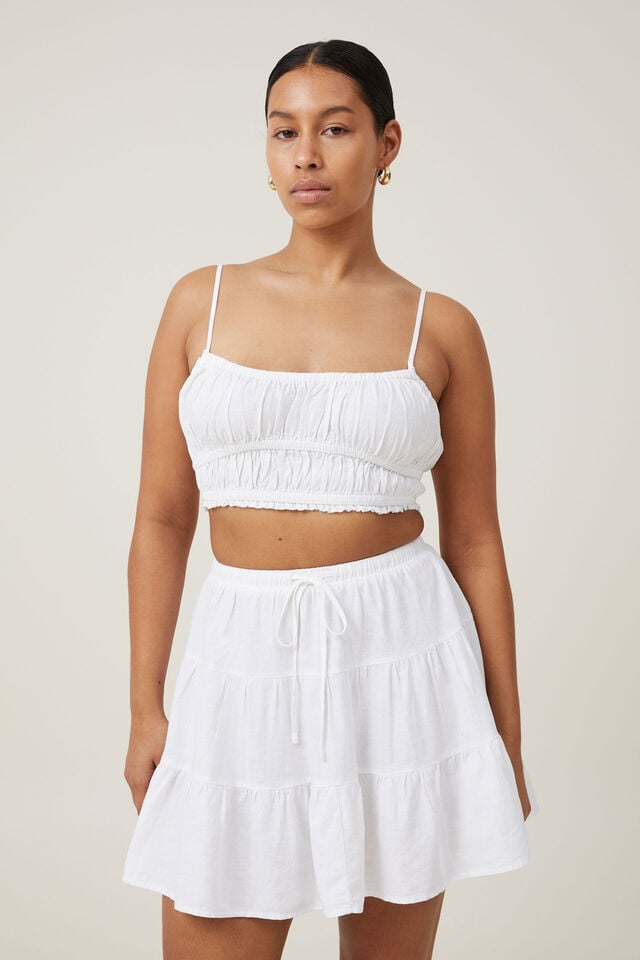 cotton on Haven Tiered Mini Skirt white