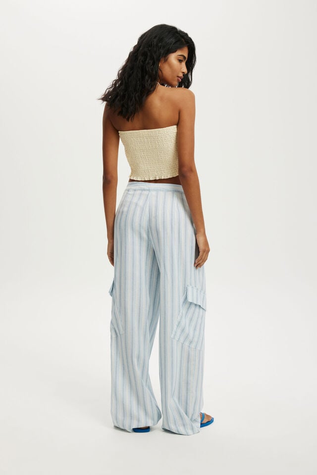 Cotton On Haven Utility Pant Ava Stripe Blue