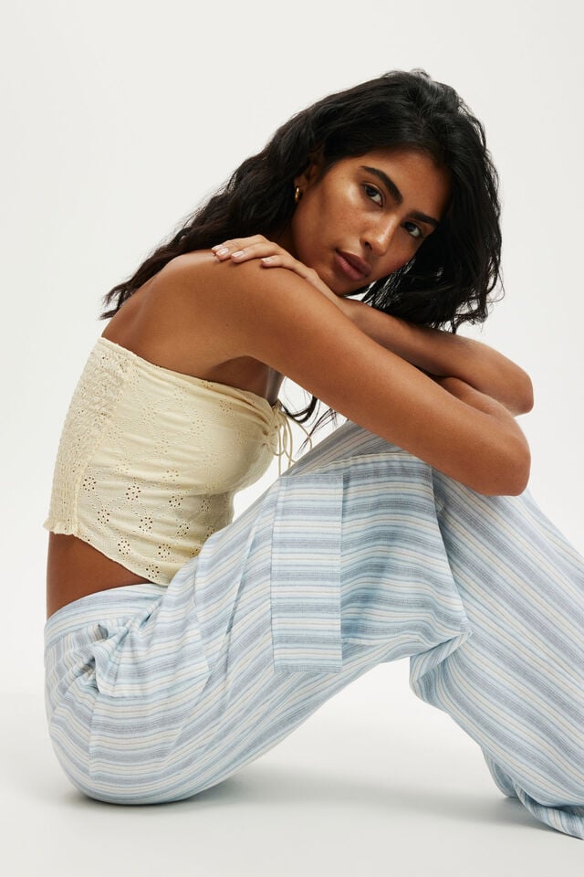 Cotton On Haven Utility Pant Ava Stripe Blue