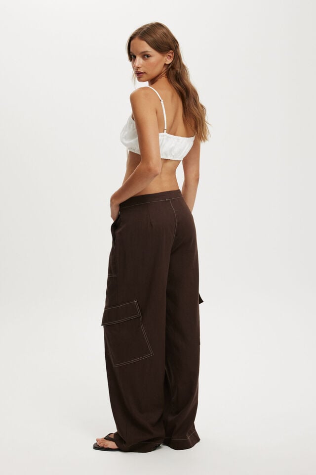 Cotton On Haven Utility Pant Dark Oak