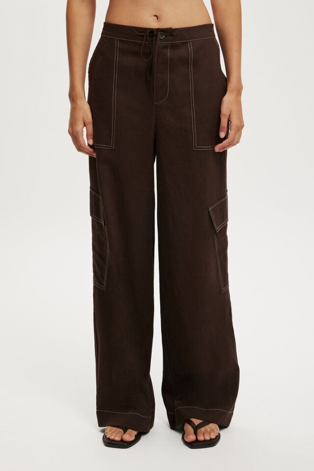 Cotton On Haven Utility Pant Dark Oak