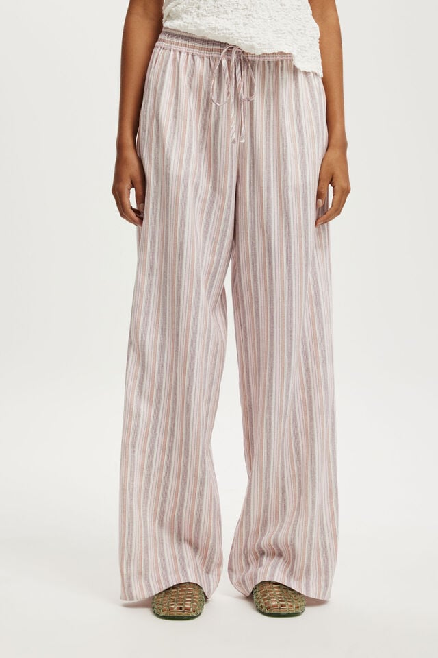 Cotton On Haven Wide Leg Pant Ava Stripe Bubblegum