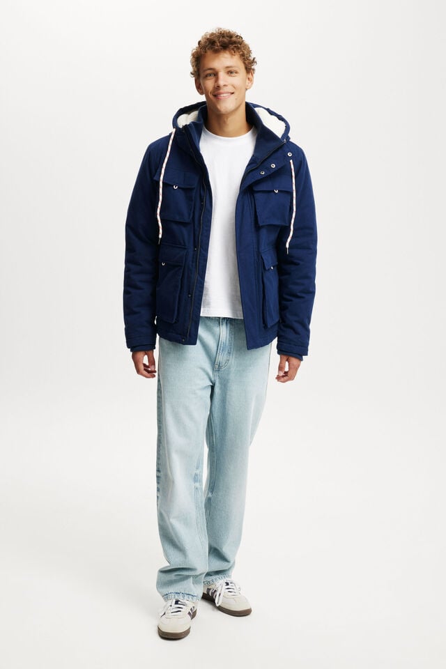 Cotton On Heavy Weight Utility Parka Navy