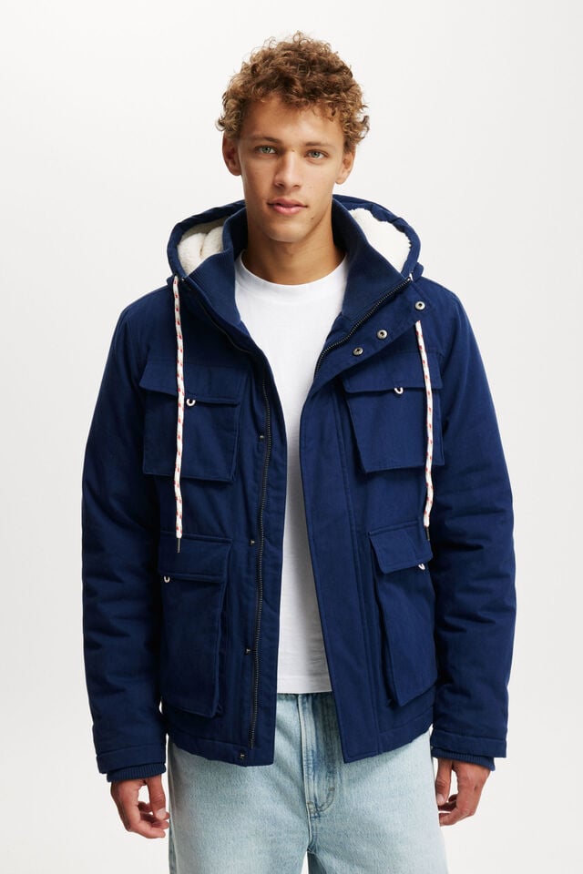 Cotton On Heavy Weight Utility Parka Navy