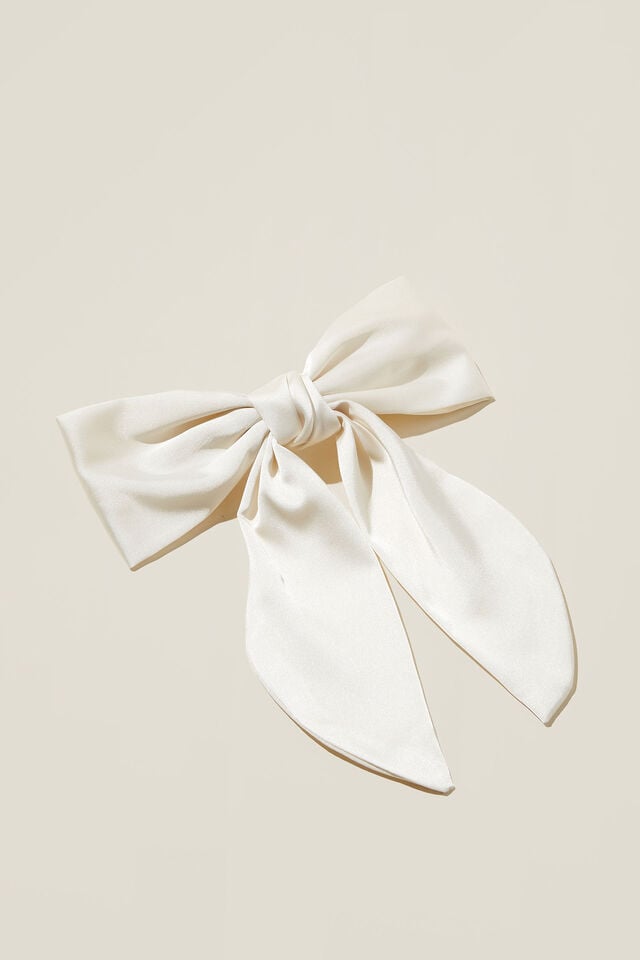 cotton on Heidi Hair Bow ecru satin