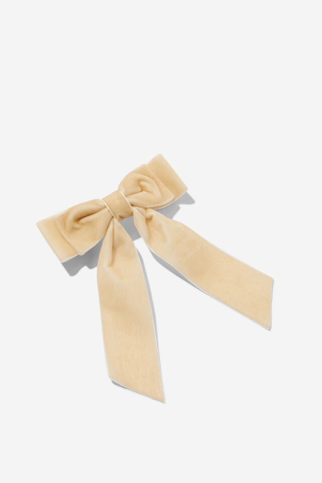Cotton On Heidi Hair Bow Shortbread Velvet