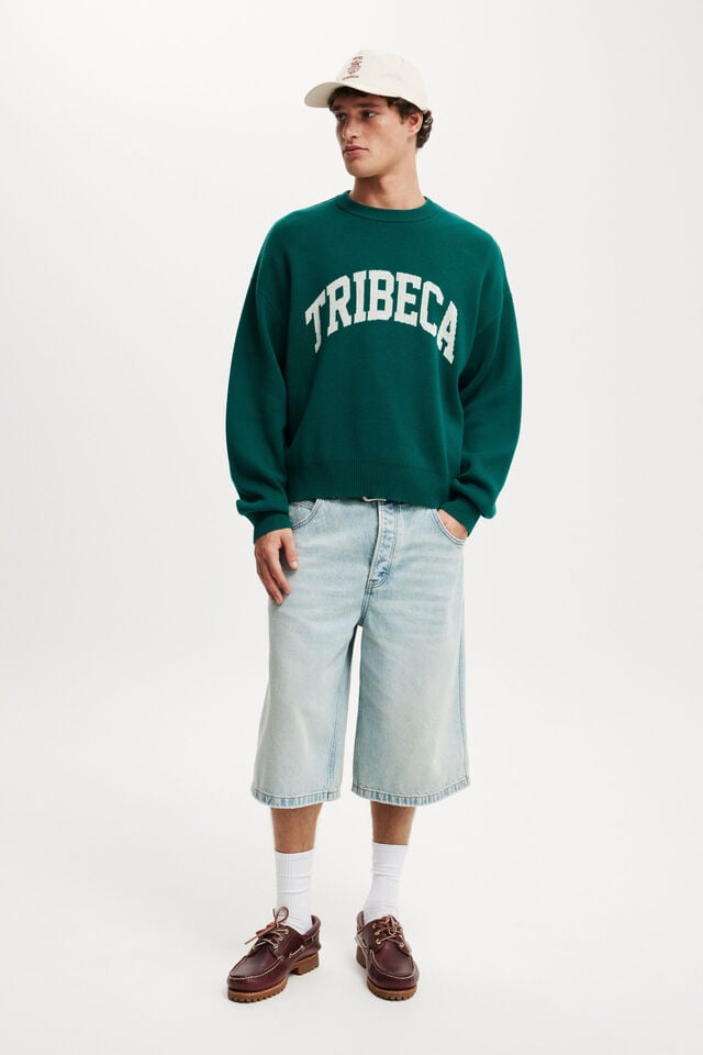 Cotton On Heritage Crew Knit Deep Green