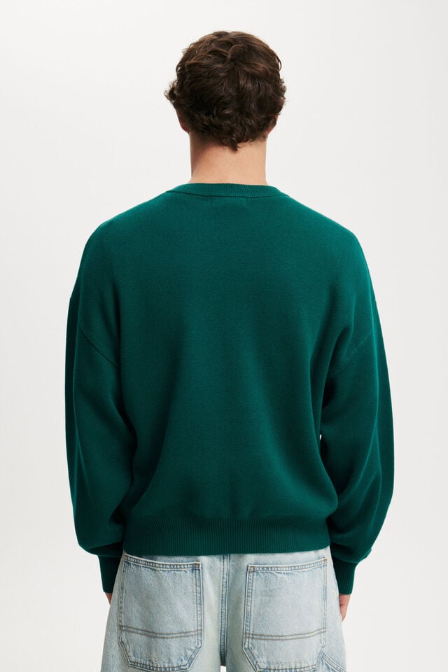 Cotton On Heritage Crew Knit Deep Green