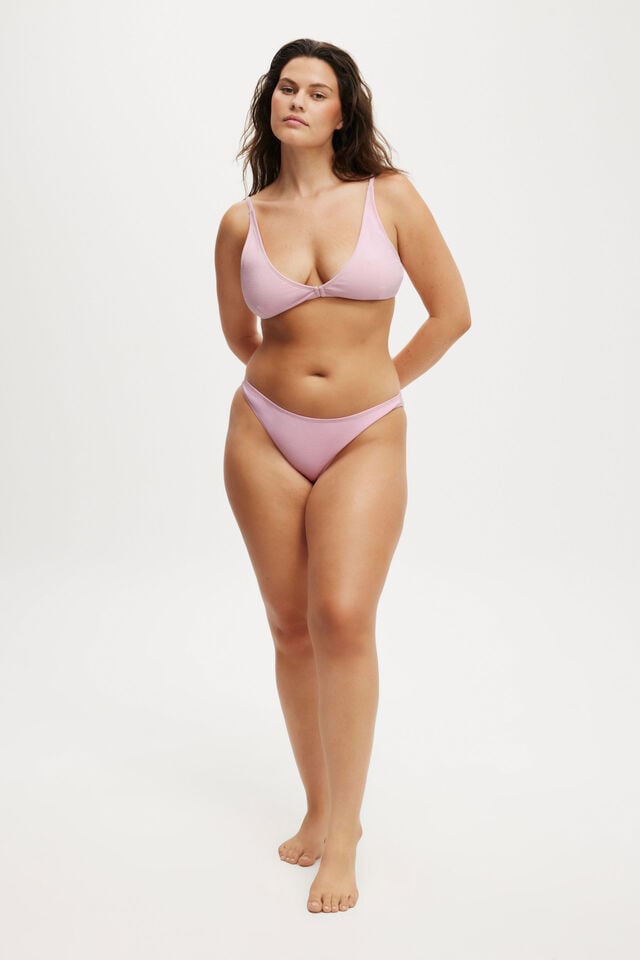 Cotton On High Apex Bikini Top Pirouette Crepe