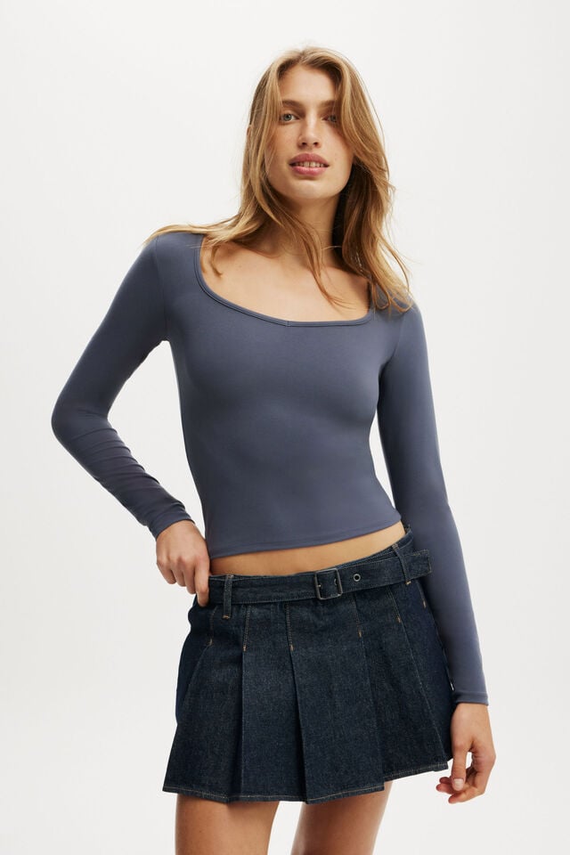 cotton on Hold Me Long Sleeve blue slate