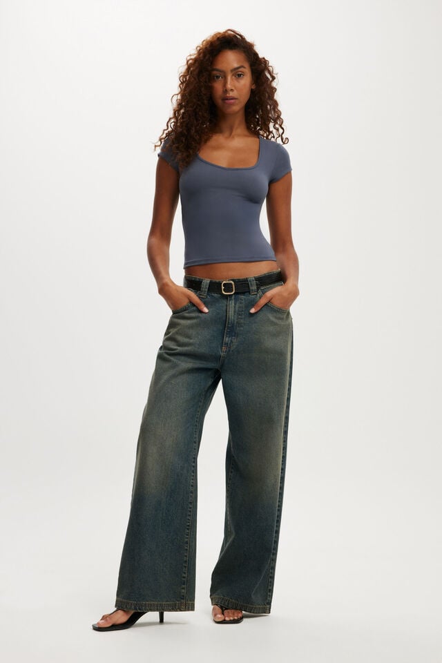 Cotton On Hold Me Short Sleeve Blue Slate