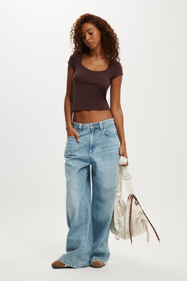 Cotton On Hold Me Short Sleeve Dark Oak