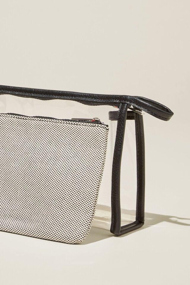 Cotton On Holiday Clear Cosmetic Case Black