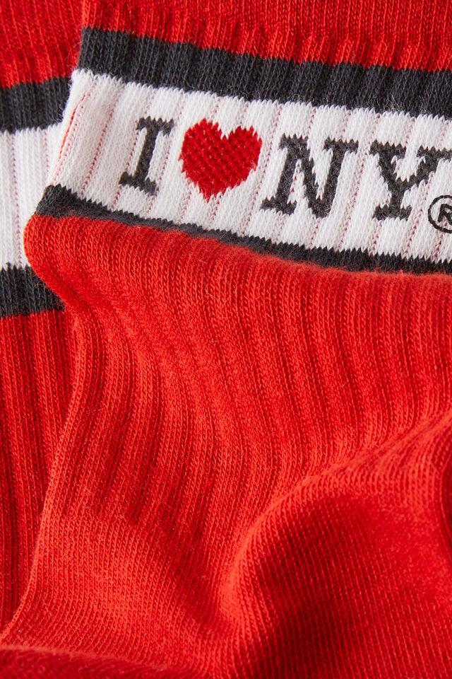 Cotton On I Love NY Retro Crew Sock Lcn Ny I