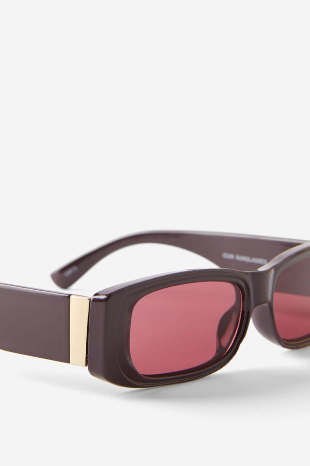 Cotton On Icon Sunglasses Deep Burgundy/burgundy