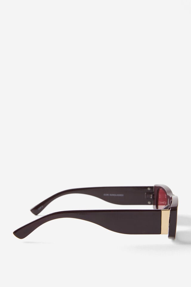 Cotton On Icon Sunglasses Deep Burgundy/burgundy