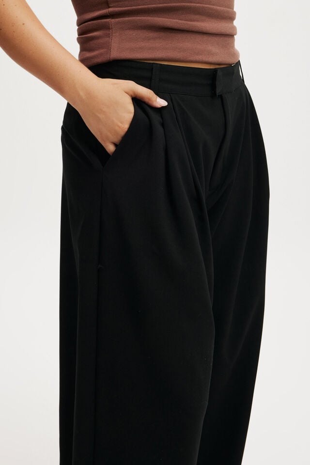 Cotton On Izzy Pleated Suiting Pant Black