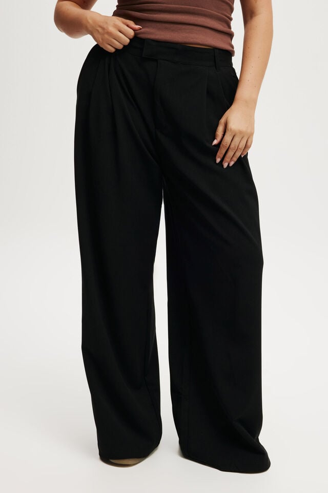 Cotton On Izzy Pleated Suiting Pant Black