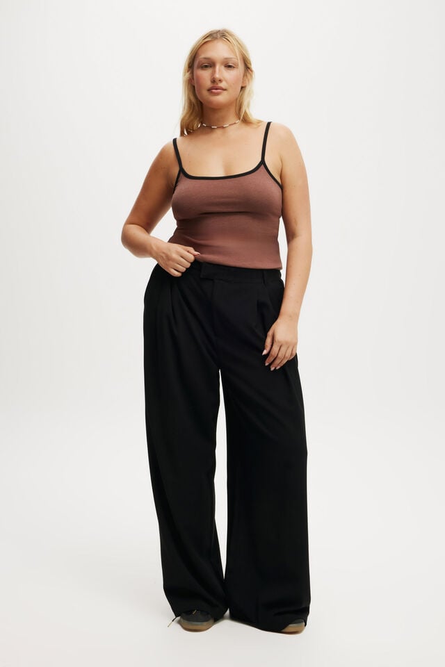 Cotton On Izzy Pleated Suiting Pant Black