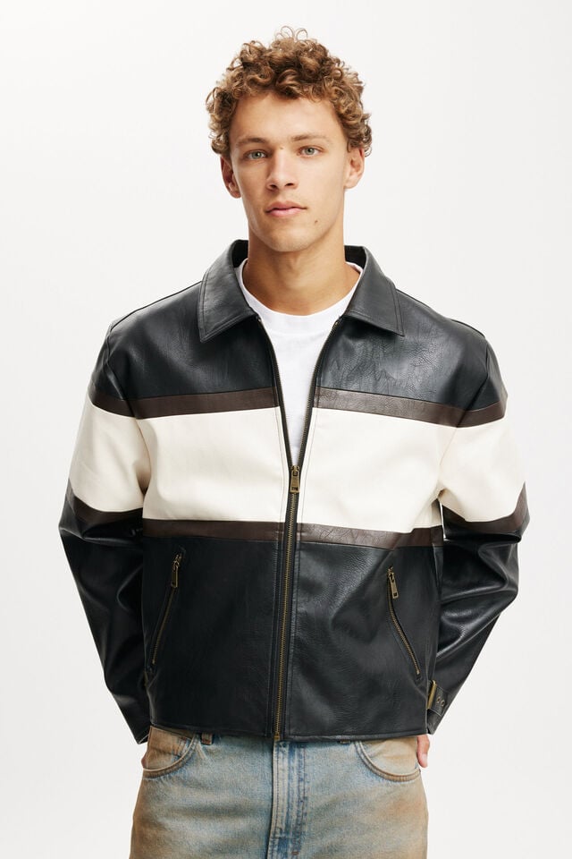 cotton on Joey Faux Leather Jacket black