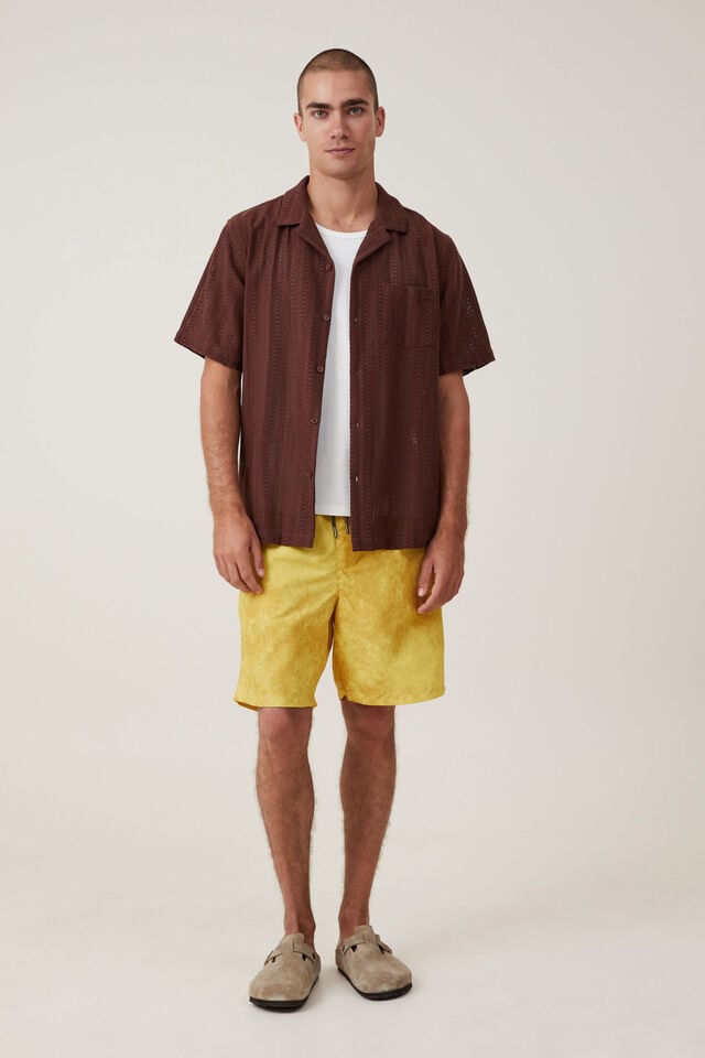 cotton on Kahuna Short lemon space dye