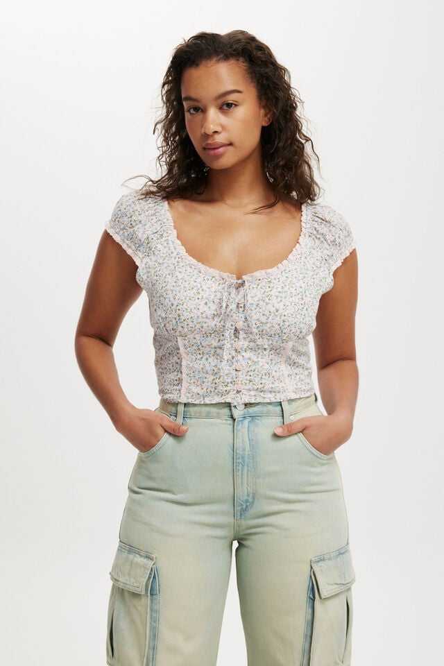 cotton on Kara Short Sleeve Top isabelle soft pink