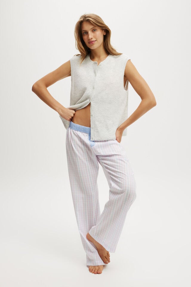 Cotton On Knit Button Up Vest Light Grey Marle