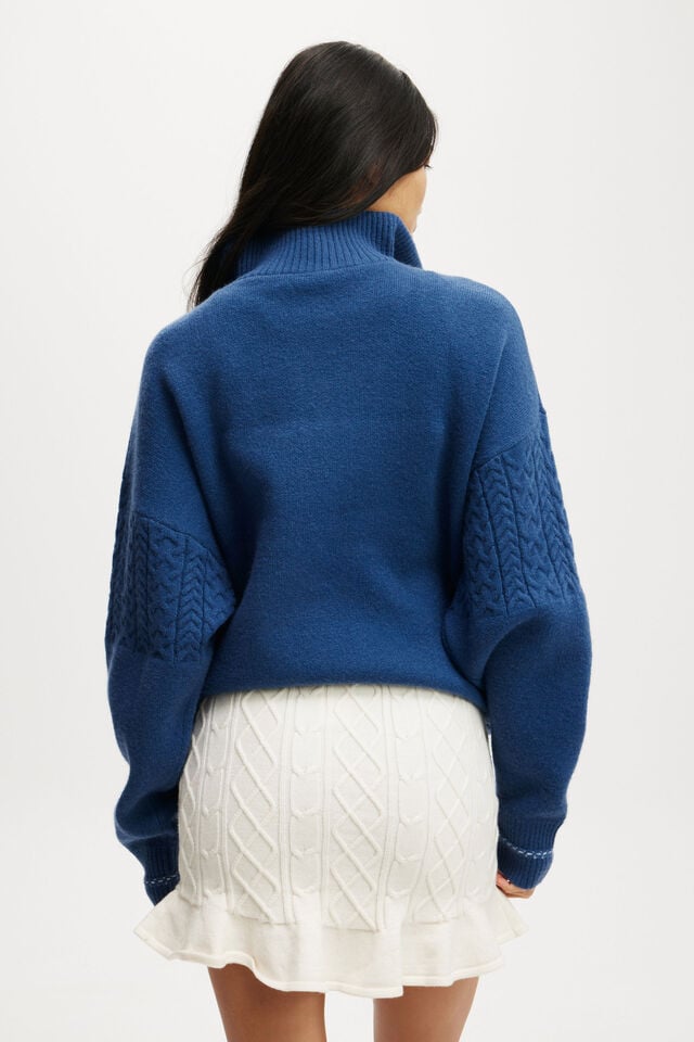 Cotton On Knit Flippy Skirt Coconut Milk/ Raspberry