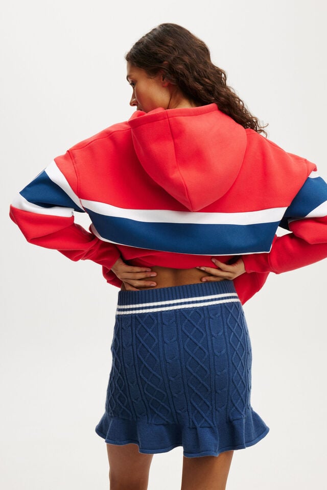 Cotton On Knit Flippy Skirt Deep Blue/ White