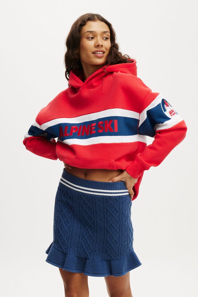 Cotton On Knit Flippy Skirt Deep Blue/ White