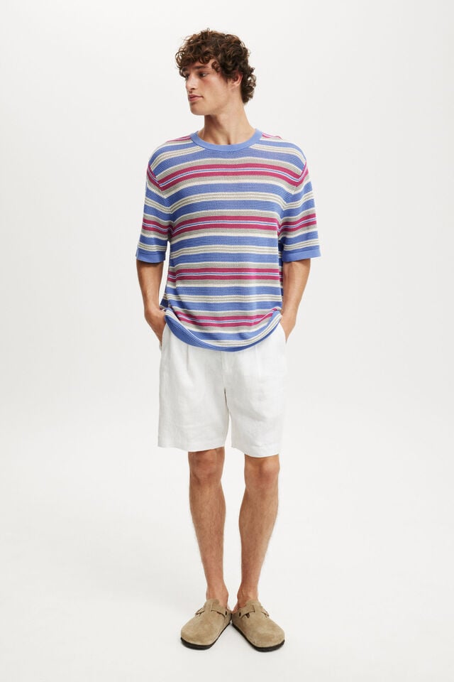 Cotton On Knit Tee Purple Summer Stripe