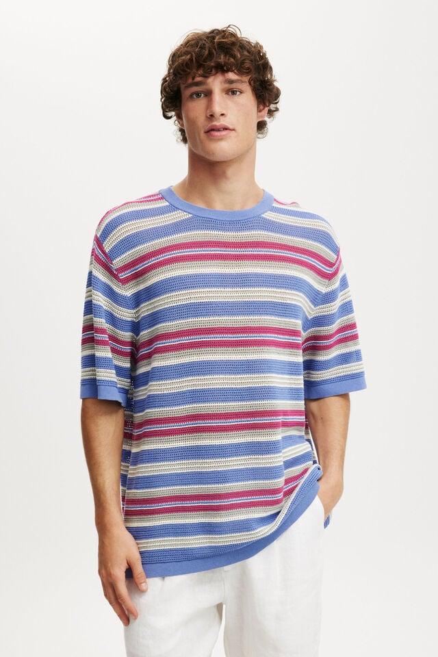 Cotton On Knit Tee Purple Summer Stripe