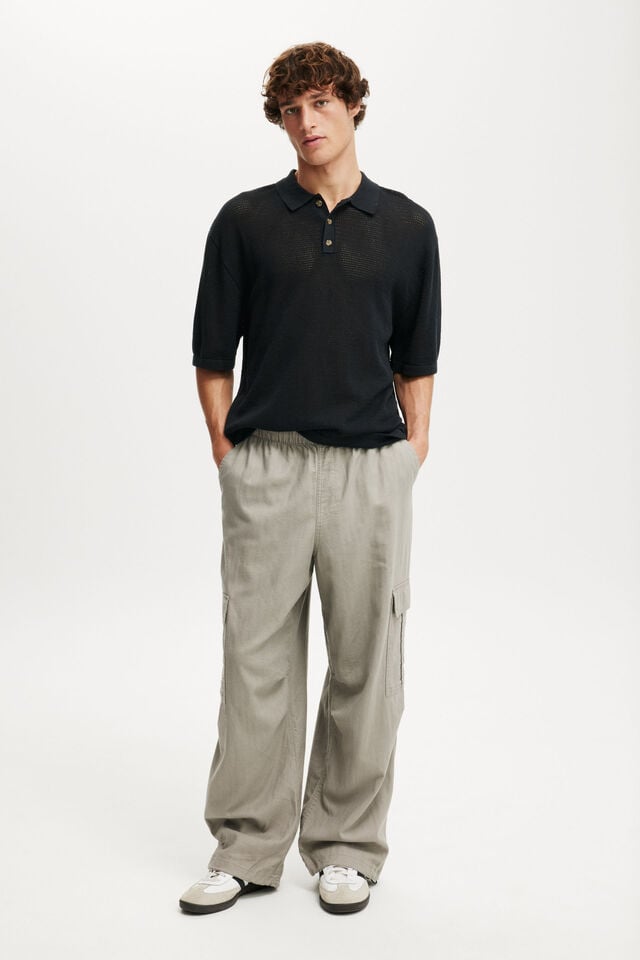 Cotton On Knitted Polo Black