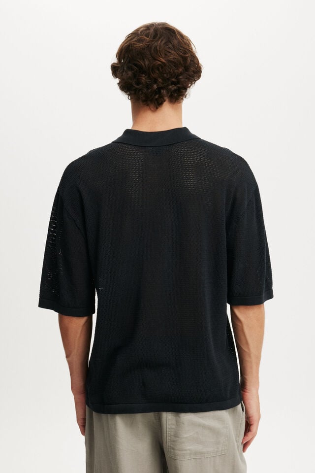 Cotton On Knitted Polo Black