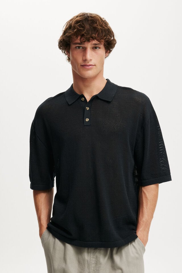 cotton on Knitted Polo black