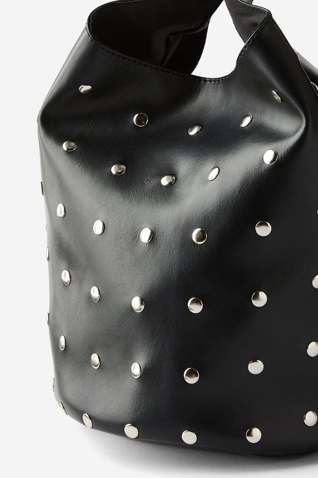 Cotton On Lia Studded Bucket Bag Black/studded