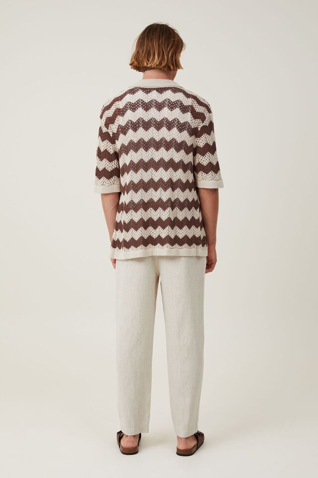 Cotton On Linen Pleat Pant Oatmeal