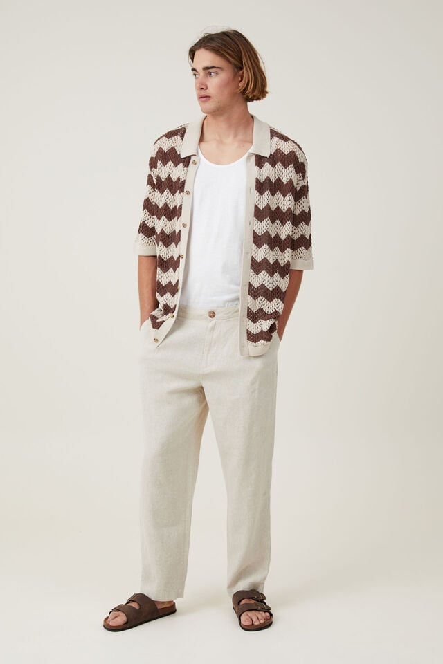 cotton on Linen Pleat Pant oatmeal