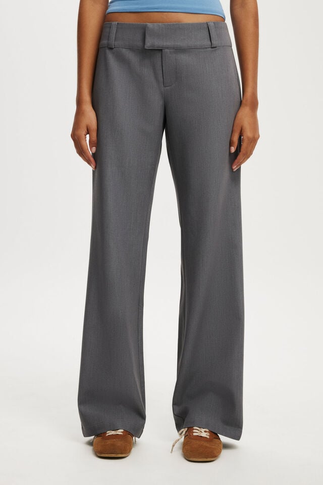 Cotton On Lola Low Rise Suiting Pant Grey Marle
