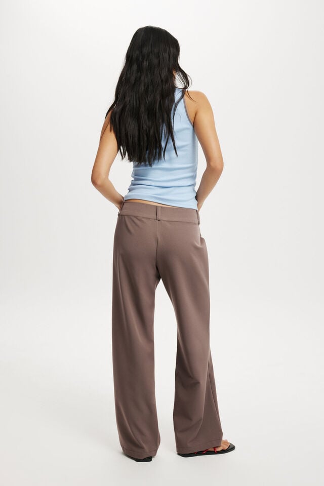 Cotton On Lola Low Rise Suiting Pant Mink Brown