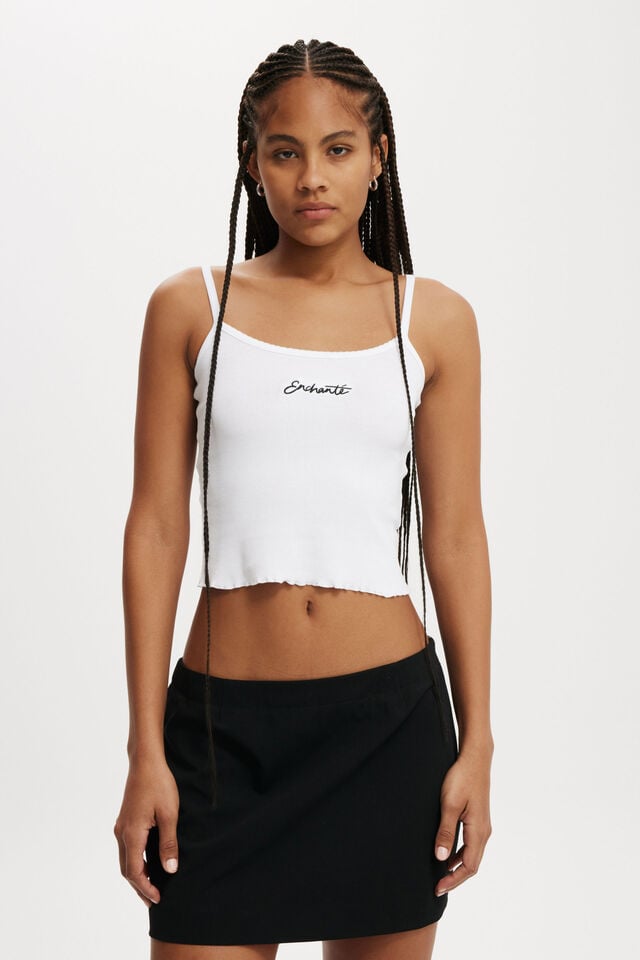 cotton on Longline Picot Cami enchante/ white