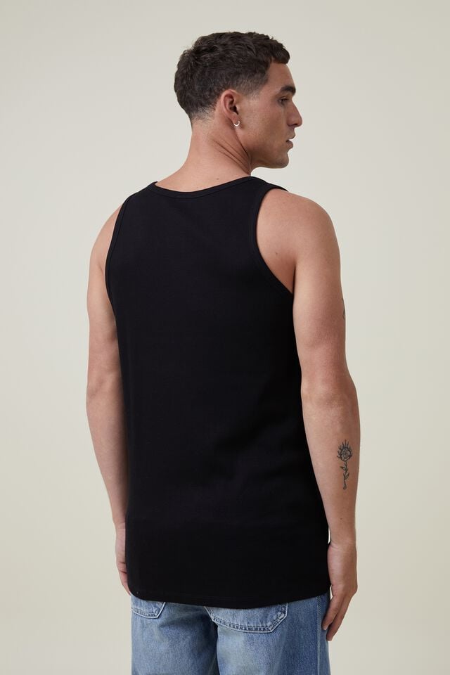 Cotton On Loose Fit Rib Tank Black