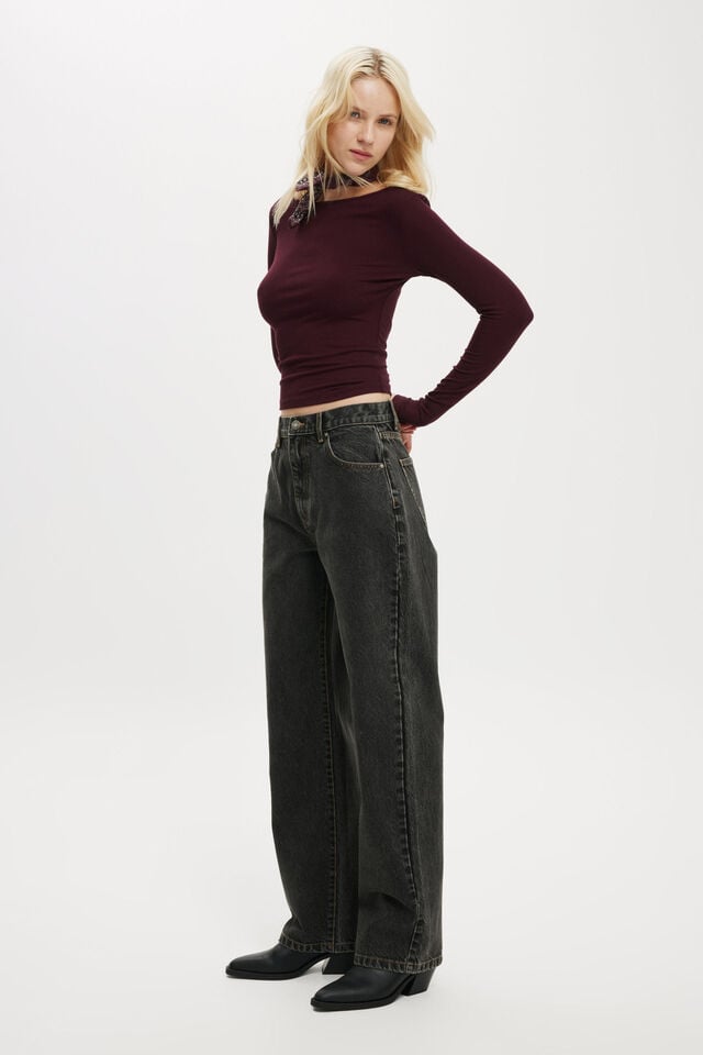 cotton on Loose Straight Jean smokey black