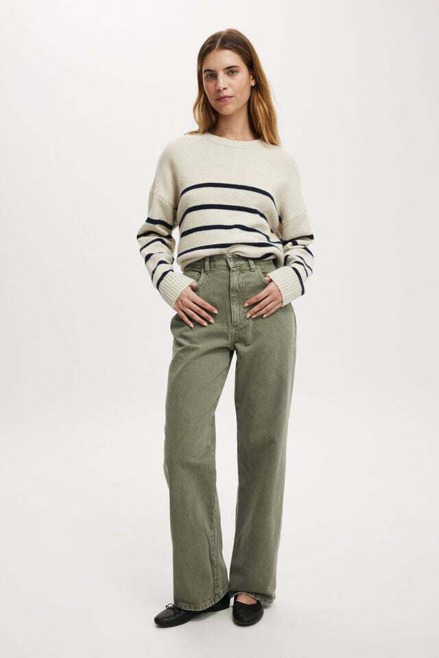 cotton on Loose Straight Jean smokey green