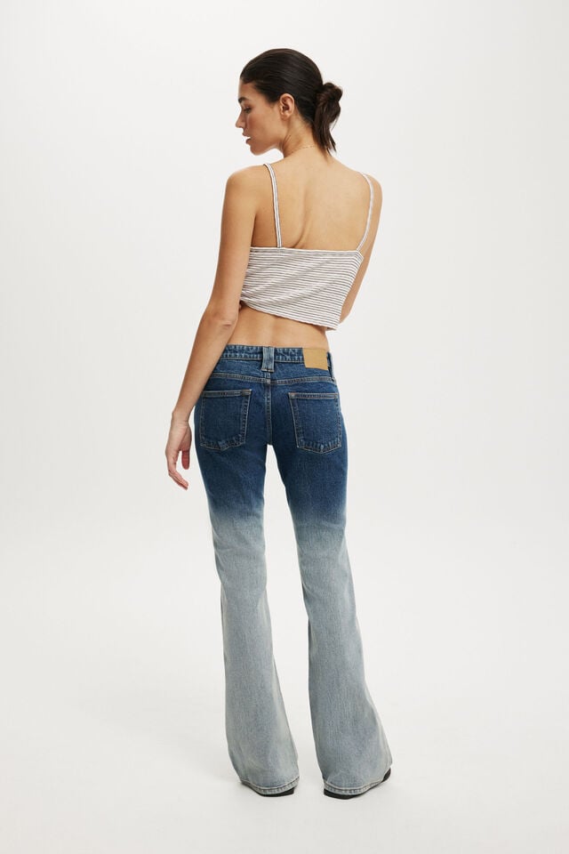 Cotton On Low Rise Bootcut Jean Ombre Blue