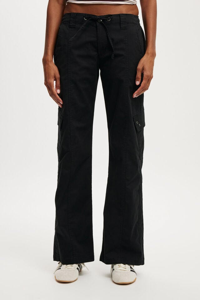 Cotton On Low Rise Cargo Pant Black